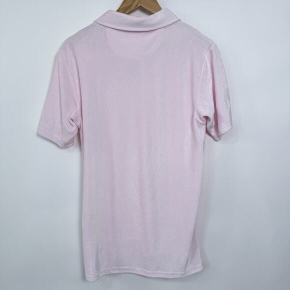 Goodlife Velour Polo Shirt Mens Small Pink Stretchy Soft Preppy Frat Boy - Picture 3 of 6